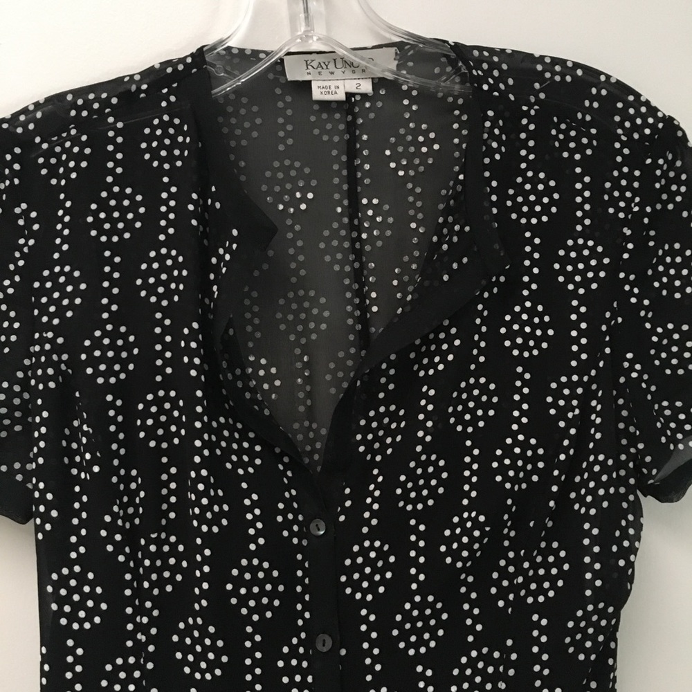 NWOT Kay Unger polka dot silk dress - Picture 2 of 5
